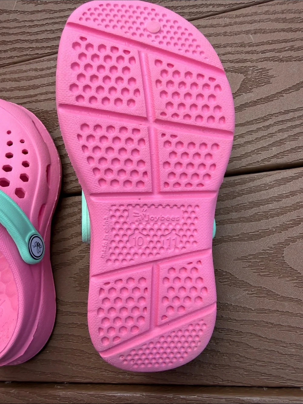 Joybees Kids Pink Clog Sandals with Mint Green Strap